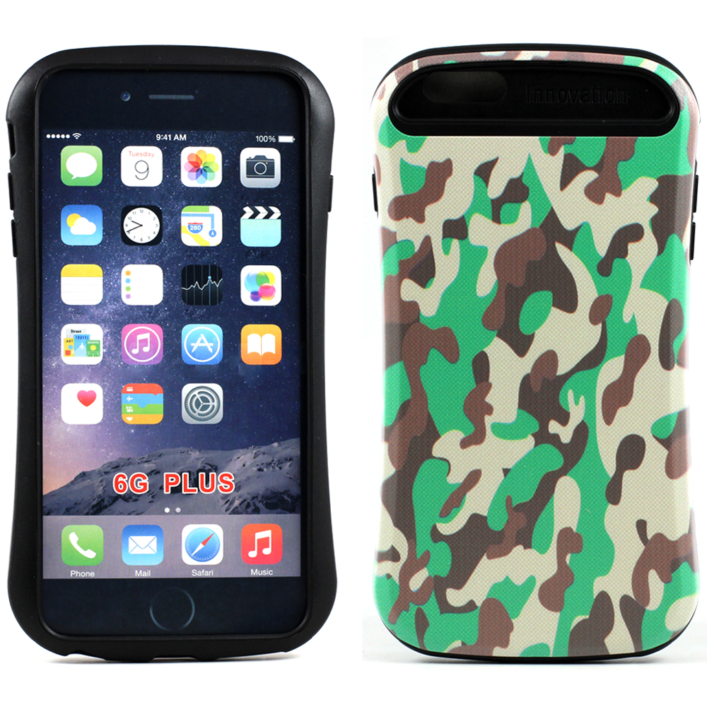 Apple iPhone 6 Plus 5.5 Design CANDY Shell Hybrid Case (Camouflage Green)